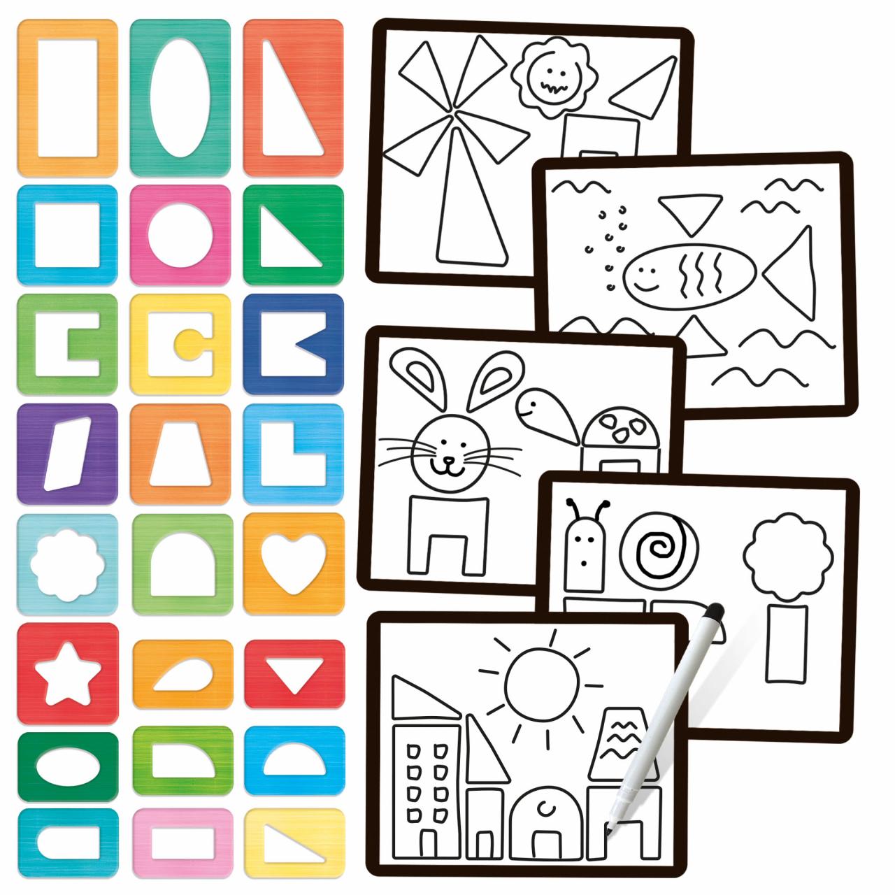Play Stencil Montessori - game contents and components