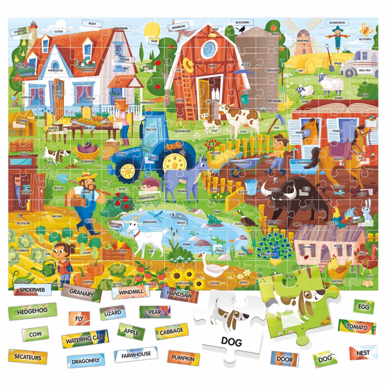 EASY ENGLISH 100 WORDS THE FARM My first farm vocabulary - game contents and components