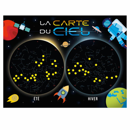 LA LUMIÈRE ET LES ÉTOILES Construis un télescope et un spectroscope et découvre leur fonctionnement - game contents and components