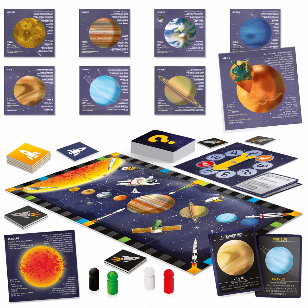 ASTRO JOUEUR Découvre le système solaire en jouant - game contents and components