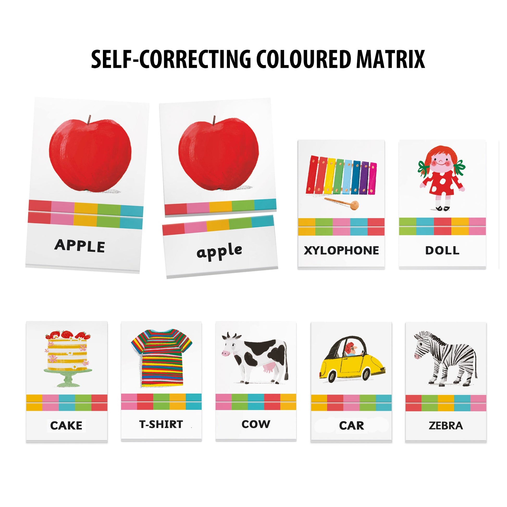 MONTESSORI MEMO Memory, reading and classification - game contents