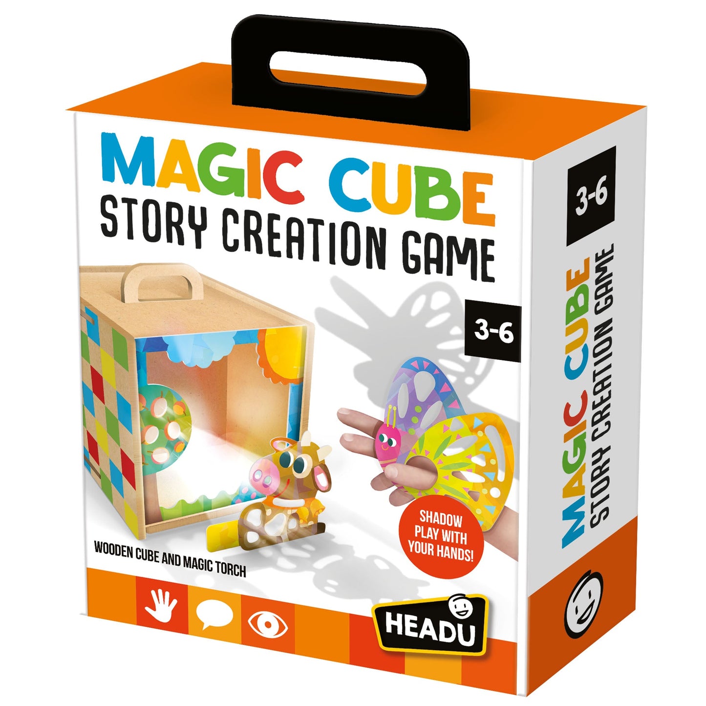 MAGIC STORY CREATION CUBE Create your first shadow play with your hands! - product box