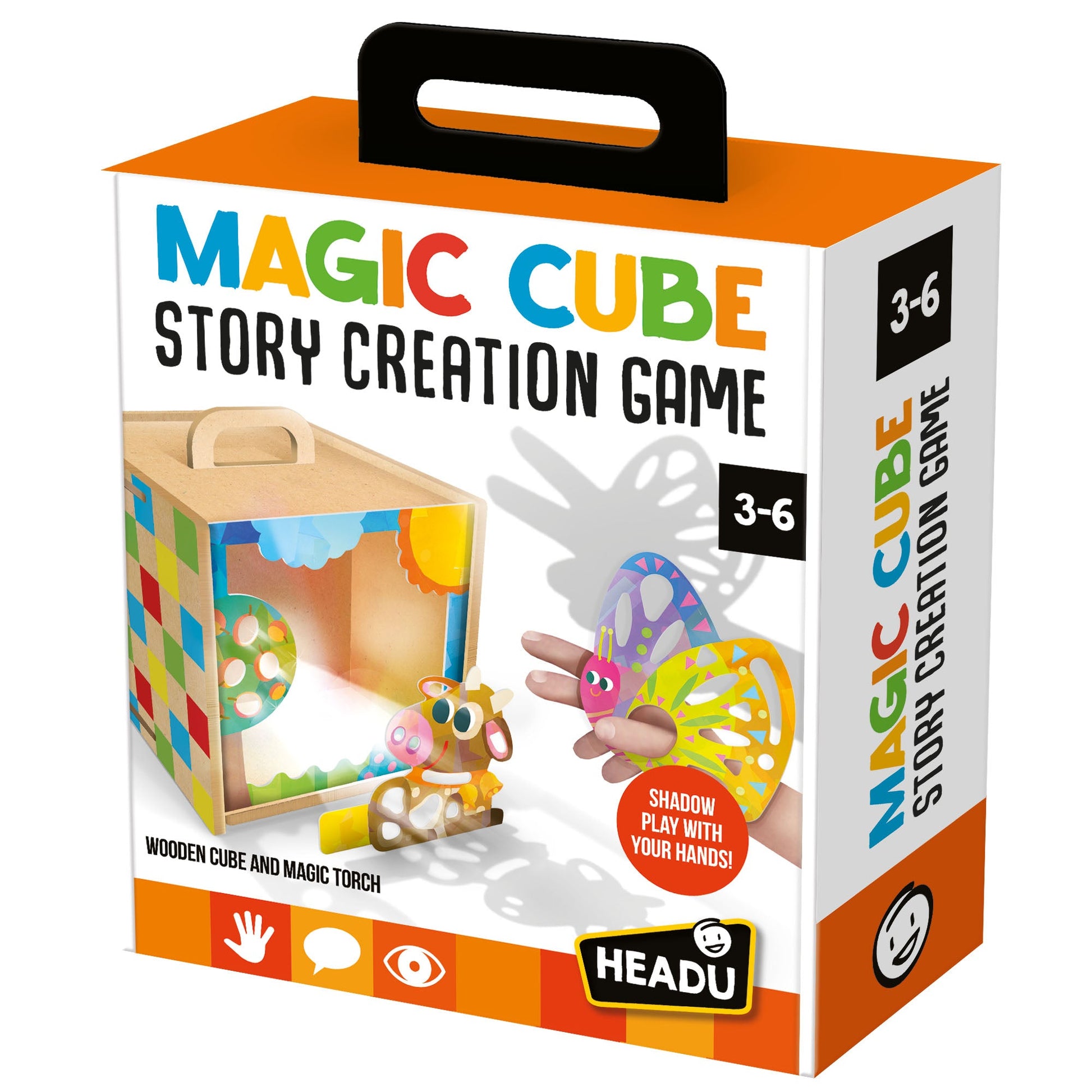 MAGIC STORY CREATION CUBE Create your first shadow play with your hands! - product box